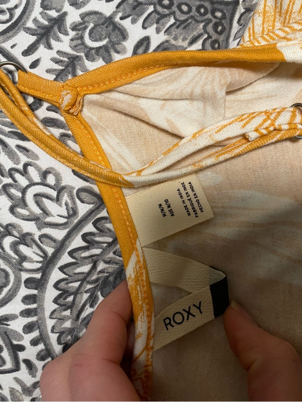 Roxy Mustard Yellow Floral Button-Front Maxi Dress - Picture 2 of 2